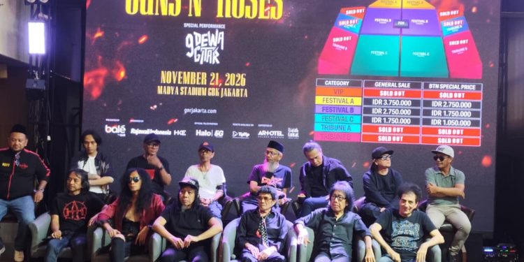 9 Dewa Gitar Indonesia Jadi Pembuka Konser Guns N’ Roses di Jakarta